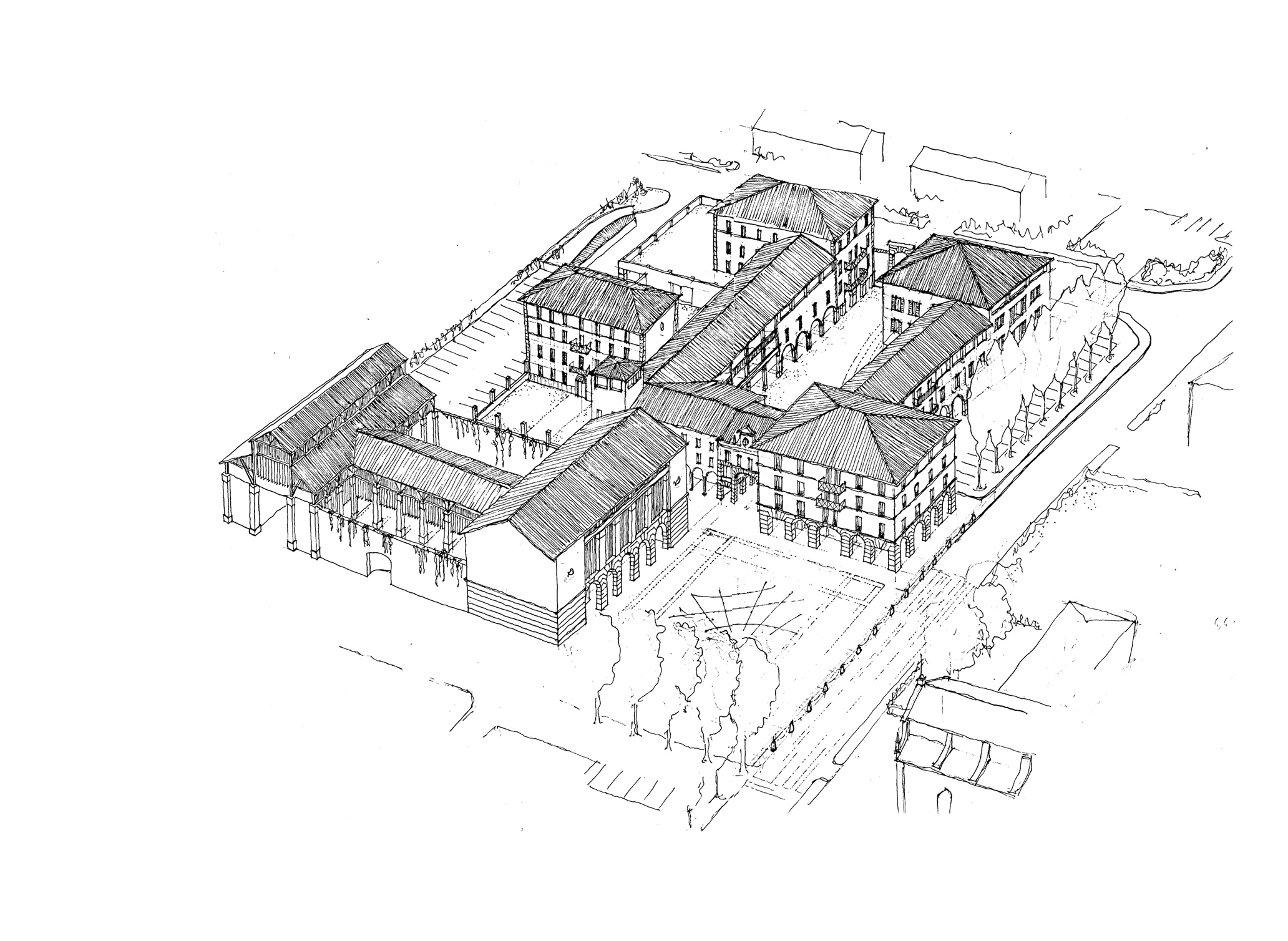 CAD complesso residenziale planivolumetrico